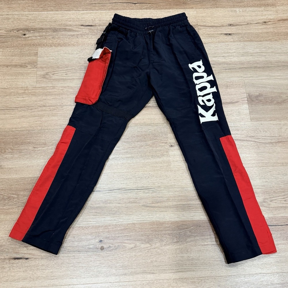 Kappa Authentic Hike Utility Bender 2 Cargo Pants Black Red Men's M Utility